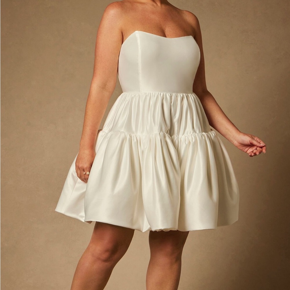 Bridal by ELOQUII Mini Flare Dress With Structured Bodice
